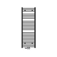BADHEIZKÖRPER Sahara 500x1500 mm Anthrazit gerade mit Ventil Durchgang - Anthrazit, Metall (50/150/3cm) - LuxeBath
