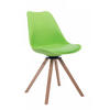 STUHL Lederlook grün - Eukalyptusholzfarben/Grün, Holz/Textil (48/84/56cm) - CLP