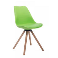 STUHL Lederlook grün - Eukalyptusholzfarben/Grün, Holz/Textil (48/84/56cm) - CLP