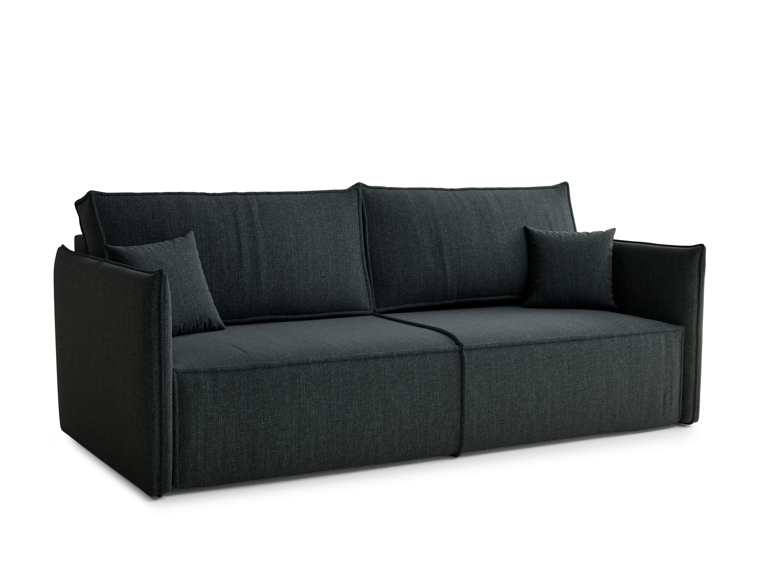 SOFA MIT SCHLAFFUNKTION Obra Türkis Webstoff - Türkis/Schwarz, Holz/Holzwerkstoff (220/70/107cm) - Maison de Reve