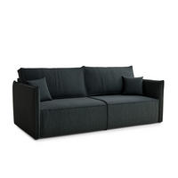 SOFA MIT SCHLAFFUNKTION Obra Türkis Webstoff - Türkis/Schwarz, Holz/Holzwerkstoff (220/70/107cm) - Maison de Reve