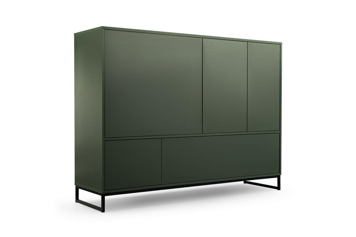 KOMMODE GENEVE 160/120/45 cm in Dunkelgrün - Dunkelgrün, Holzwerkstoff (160/120/45cm) - Deine Möbel 24