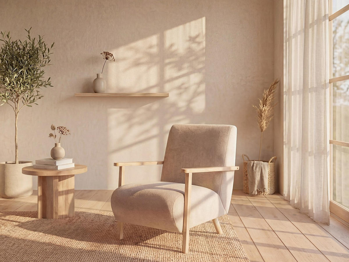 SESSEL mit gerader Rückenlehne - 1 Person - Stoff - Beige - - Beige, Textil (70/81/82cm) - Vente-Unique
