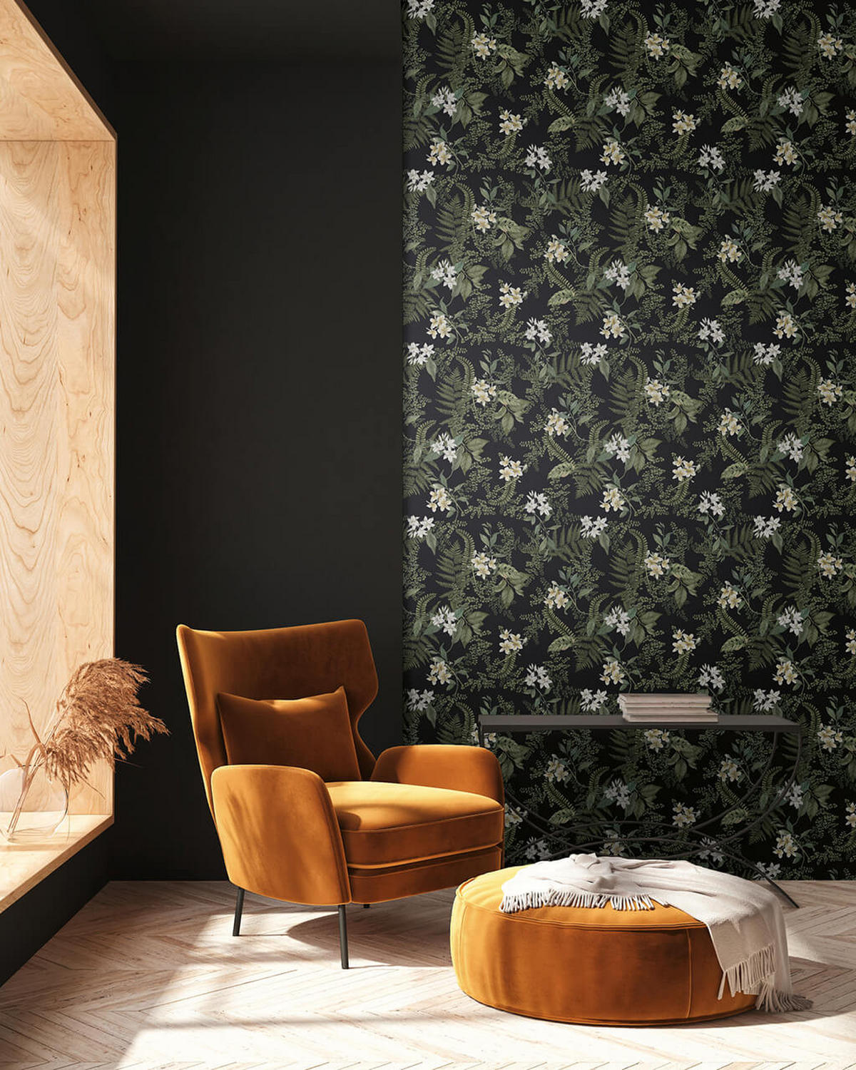 VLIESTAPETE Grün 53/1005 cm - Schwarz, Textil (53/1cm) - KUNSTLOFT