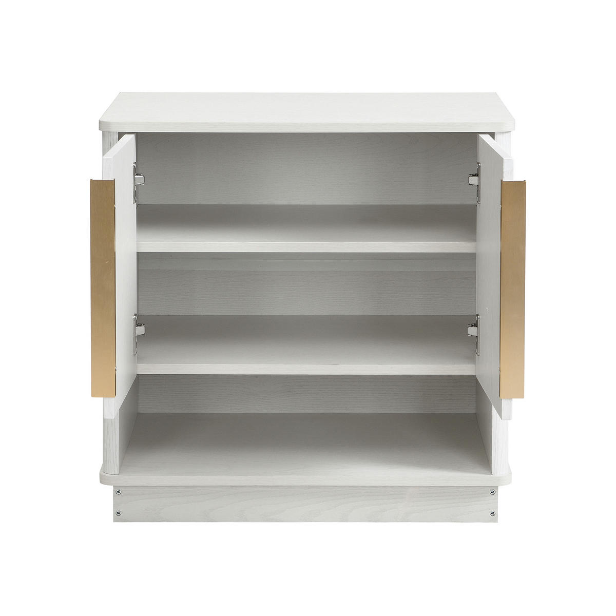 SCHUHSCHRANK 60x40x61 Weiß 2 Türen Offenes Fach Holzoptik - Weiß, Holzwerkstoff (40/61/60cm) - FLIEKS