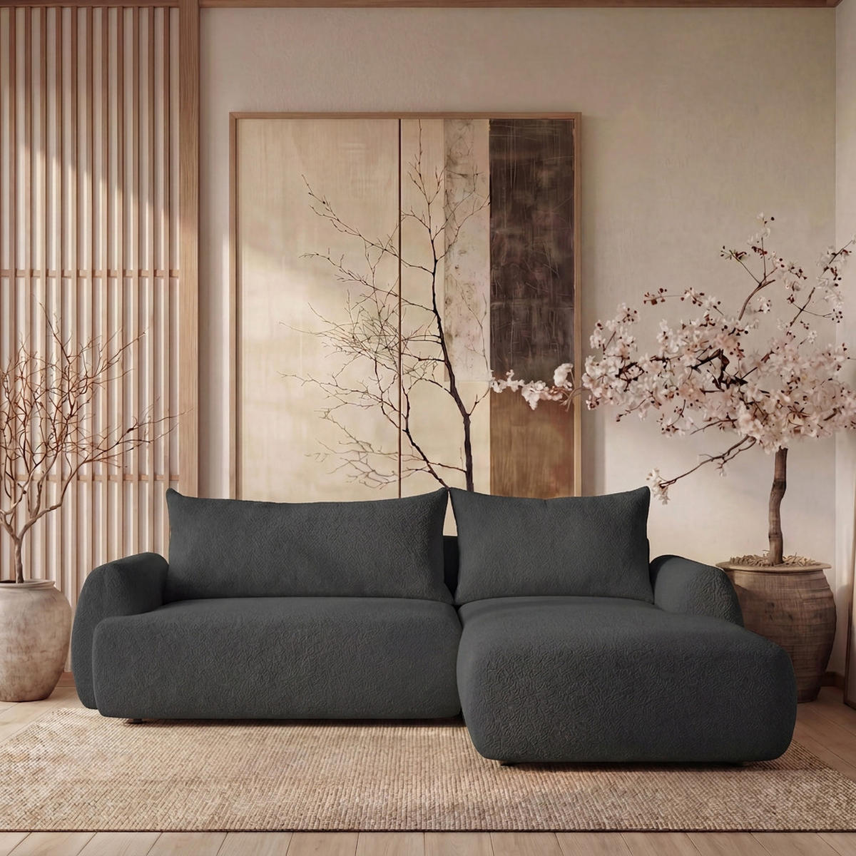 ECKSOFA MUNDUK II mit Schlaffunktion, Graphit - Graphitfarben, Textil (260/184cm) - Fedve