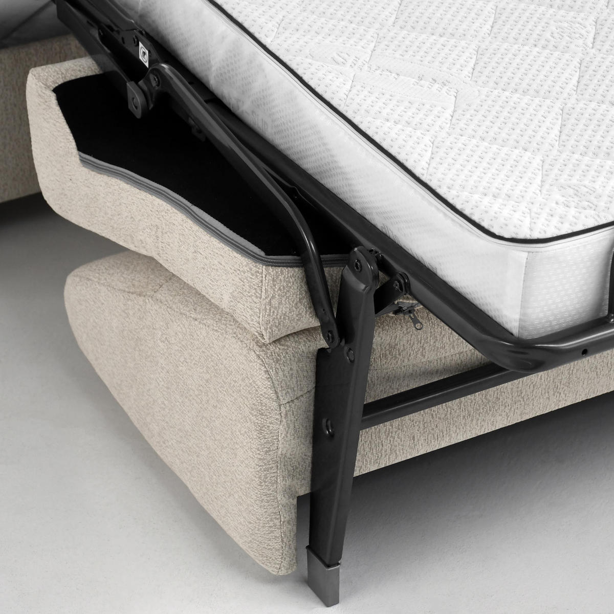 SCHLAFSOFA Pireus mit italienischem Gestell, 140x200, Olivgrün - Schwarz/Olivgrün, Textil (210/90/100cm) - Beautysofa