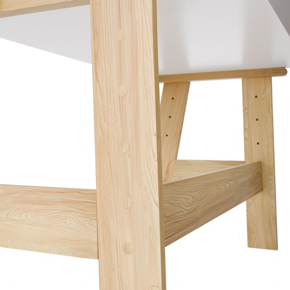 KINDERSCHREIBTISCH Fietje weiß höhenverstellbar - Weiß, Holz (94/76/63cm) - Juskys
