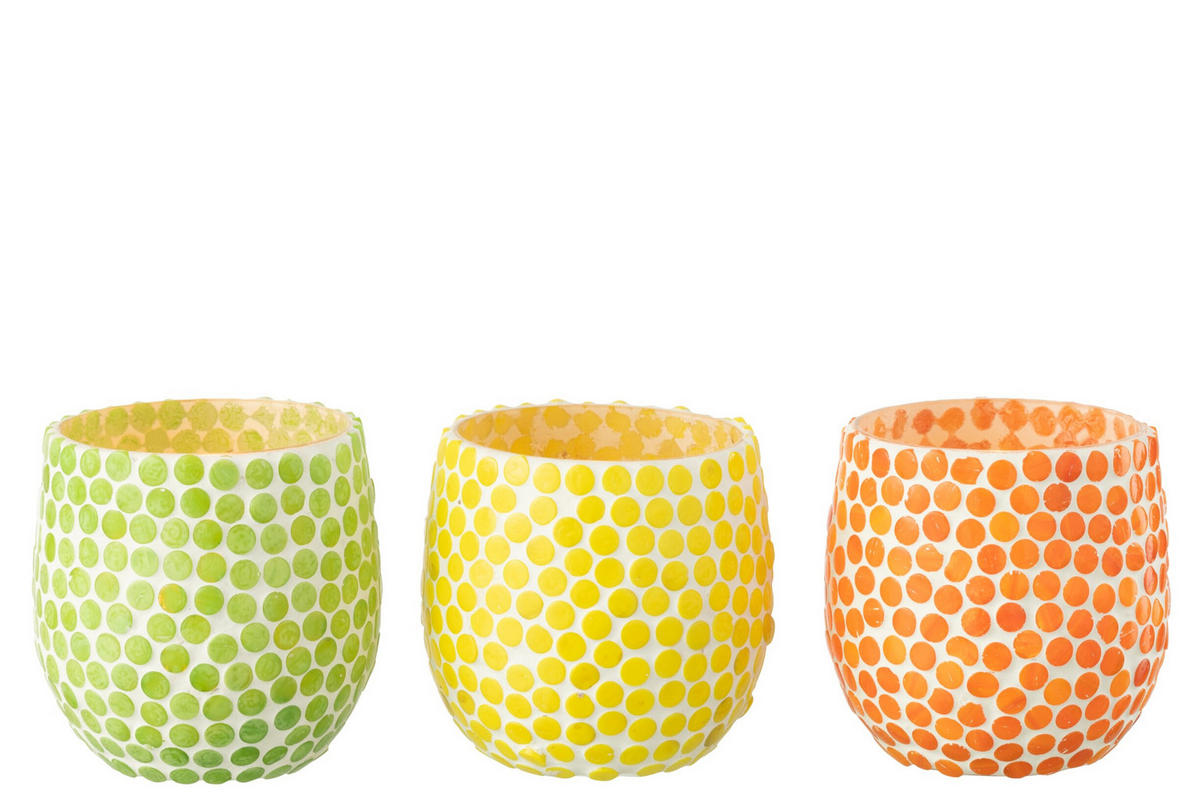 KERZENSTÄNDER MOSAIK Grün - Grün, Glas (9.5/9cm) - J-Line