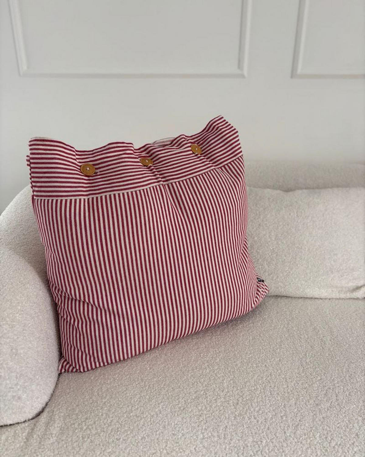 DEKOKISSEN 2er-Set Rot 45/45 cm Aalita - Rot/Weiß, Textil (45/45cm) - Beliani
