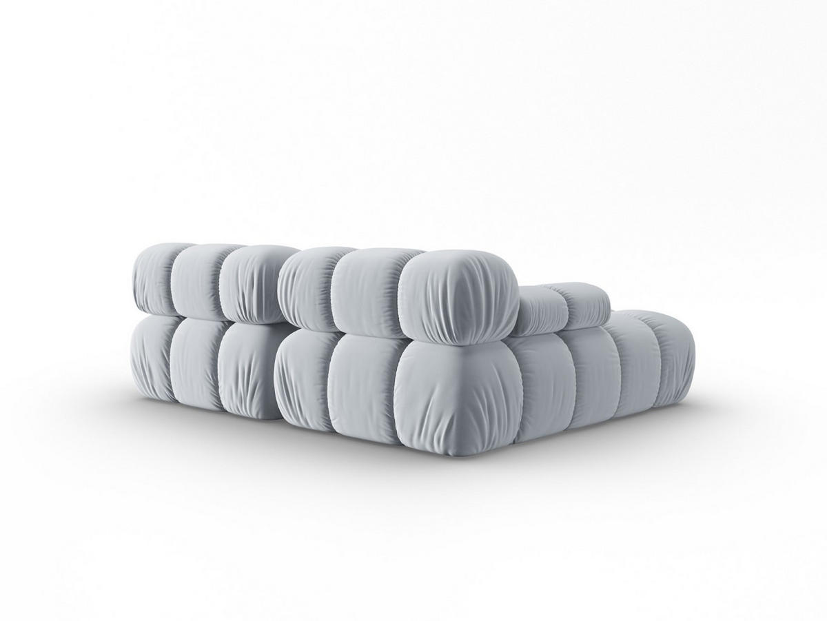 MODULARES-ECKSOFA links Bellis aus Samt hellblau 3 Sitzplätze - Hellblau, Textil (157/191cm) - Micadoni