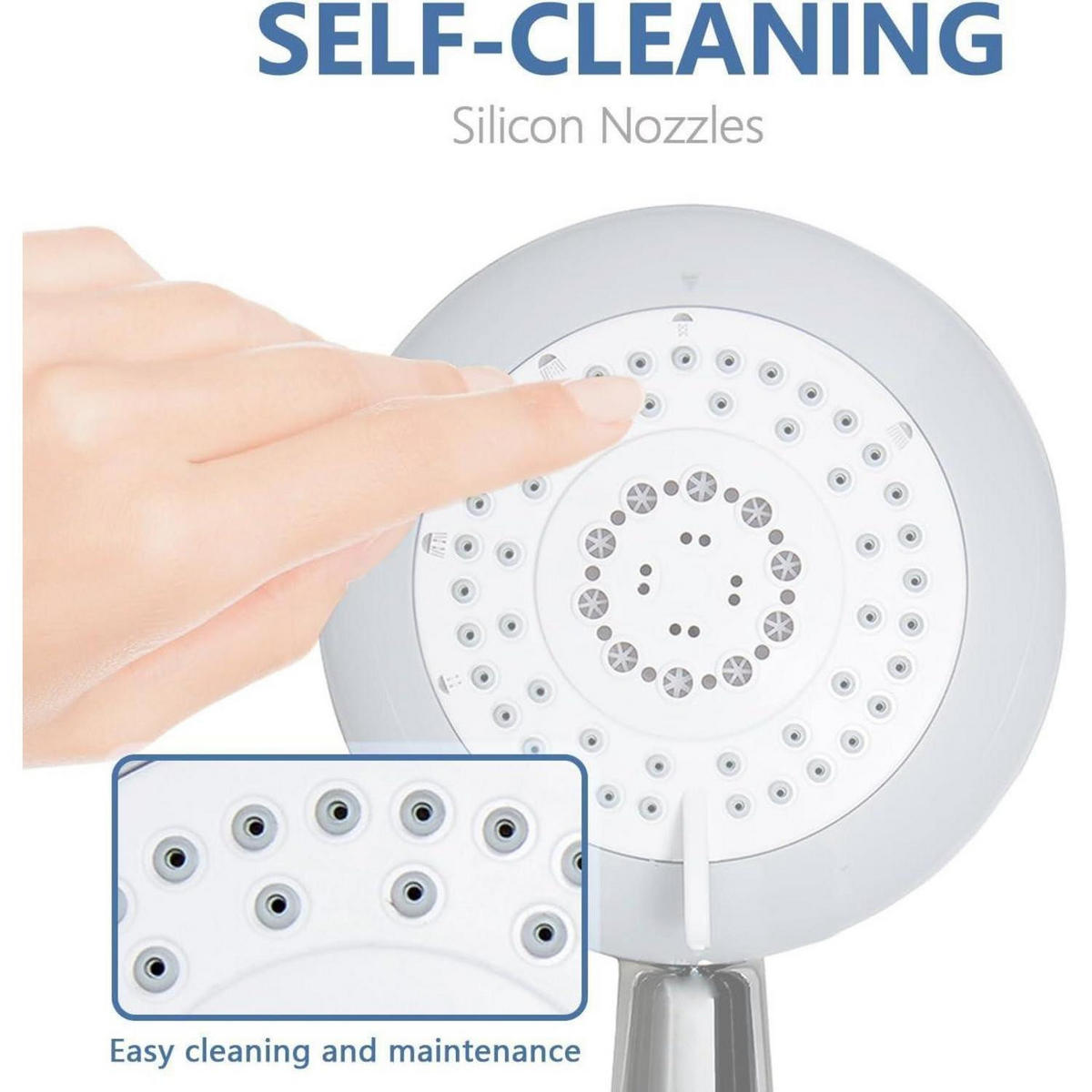HANDBRAUSE LED 7 Farben 5 Duschmodi 12.5 cm - Multicolor, Kunststoff (12/12.7/27cm)