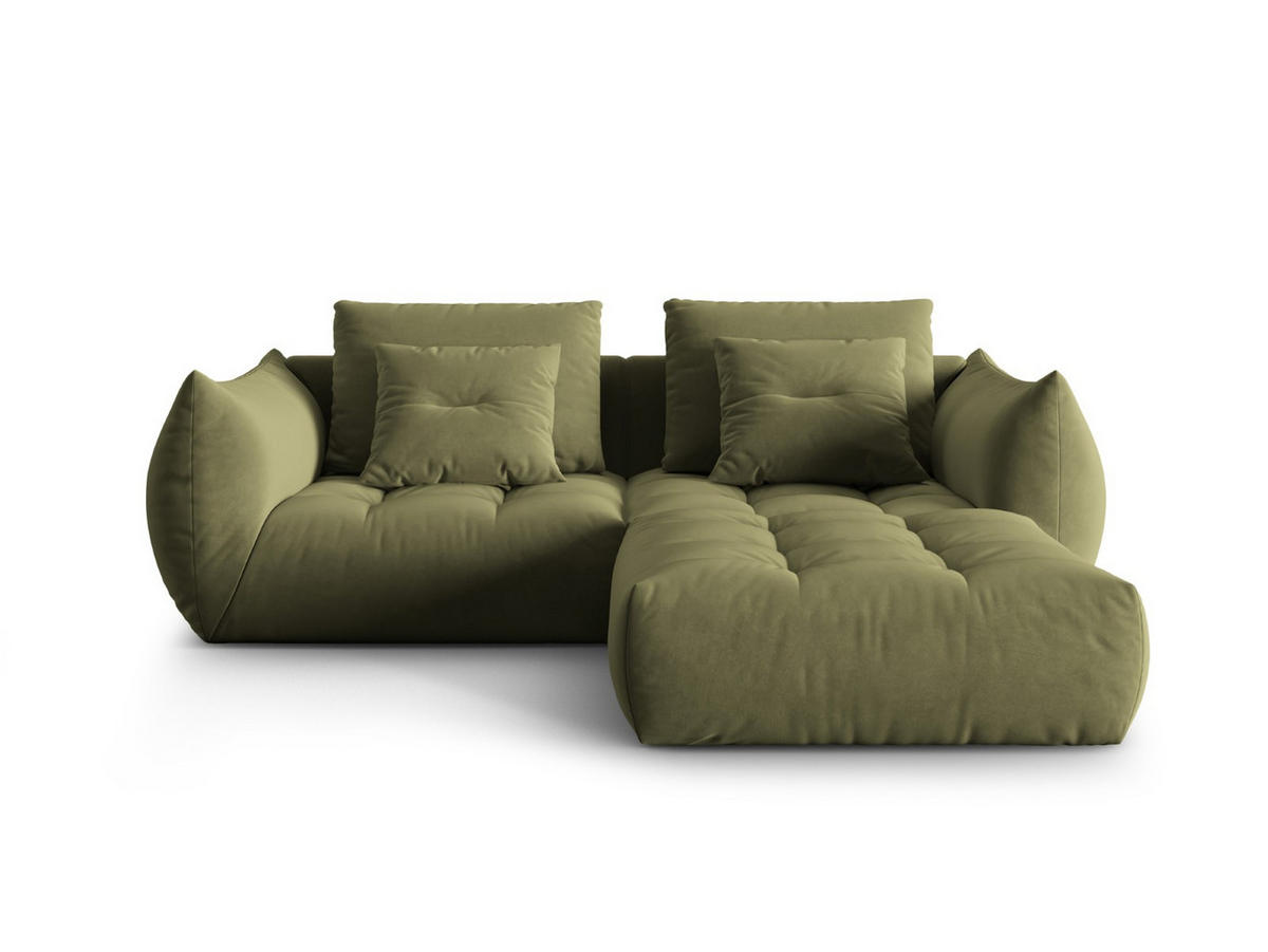 SOFA modular Bloom aus Samt hellgrün 3 Sitzplätze - Hellgrün, Textil (216/232cm) - Micadoni