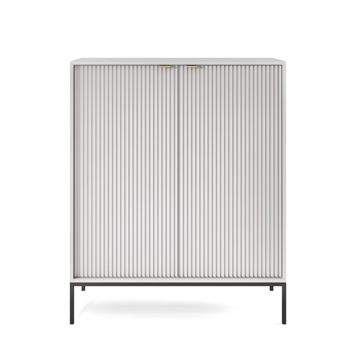 HIGHBOARD STELLARE 104/125/39 cm mit 2 Türen Grau - Grau, Holzwerkstoff (104/125/39cm) - MASSENO