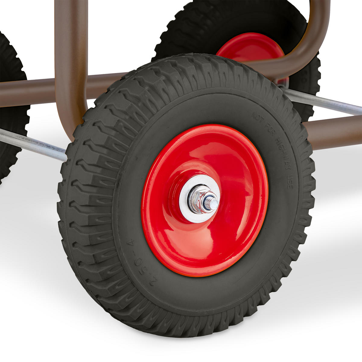 SCHLAUCHWAGEN - Braun, Kunststoff/Metall (50/81/80cm) - Relaxdays