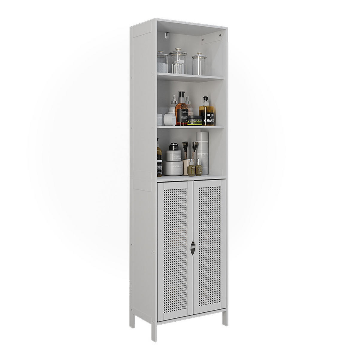 HOCHSCHRANK Liora Weiß 48 x 170 cm mit 2 Türen - Weiß, Holzwerkstoff (48/170/29cm) - Vicco