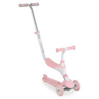 KINDERROLLER Tristar 3 in 1 rosa weiß Roller Rutscher Schiebestange PU Räder ABEC-5 - Weiß, Metall (55/26/76cm)