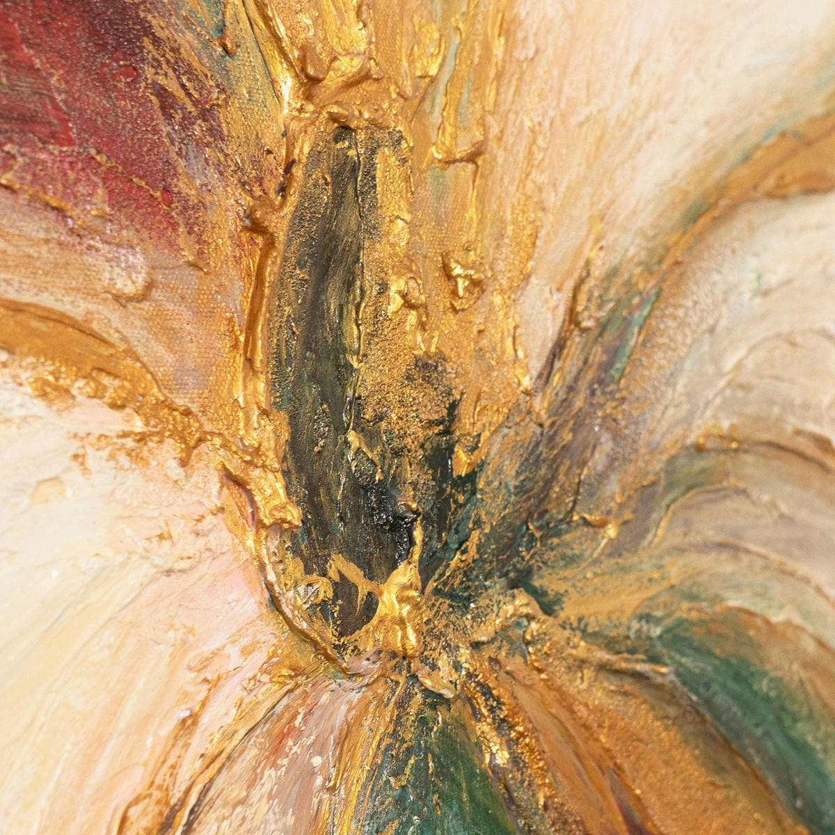 GEMÄLDE Blumige Energie Schattenfugenrahmen Eichefarben 120x80 cm - Eichefarben, Holz (120/80cm) - YS-art gallery