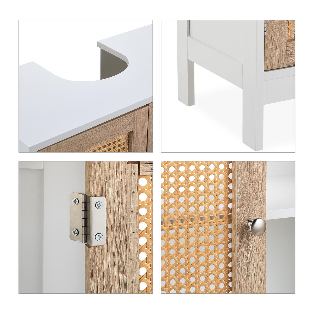 WASCHBECKENUNTERSCHRANK - Multicolor, Holzwerkstoff/Kunststoff (60/61.5/30cm) - Relaxdays