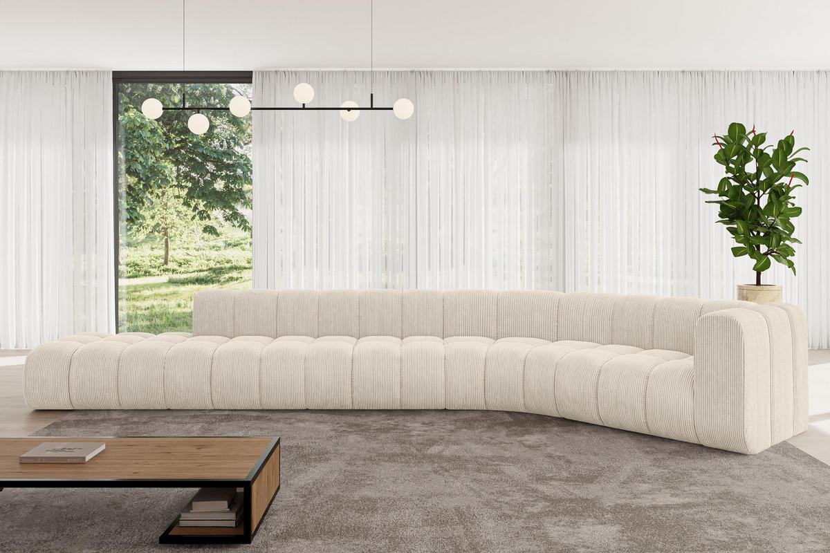 ECKSOFA modulares Sofa Tilmo-L2 - 490x194x70 cm Beige - Beige, Holzwerkstoff/Textil (490/194cm) - ALTDECOR