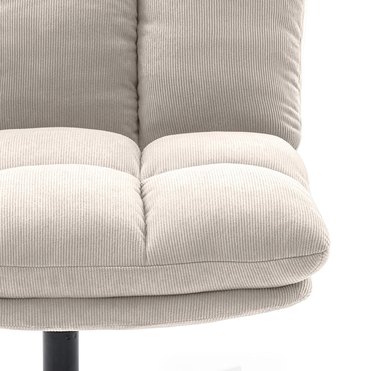 DREHSESSEL Tao aus moderner Cord beigem - Beige/Schwarz, Textil/Metall (66/92/79cm) - Sicaan