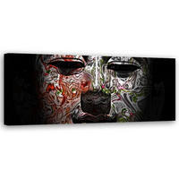 WANDBILD feng shui buddha gesicht - Grau, Textil (90/30cm) - Feeby