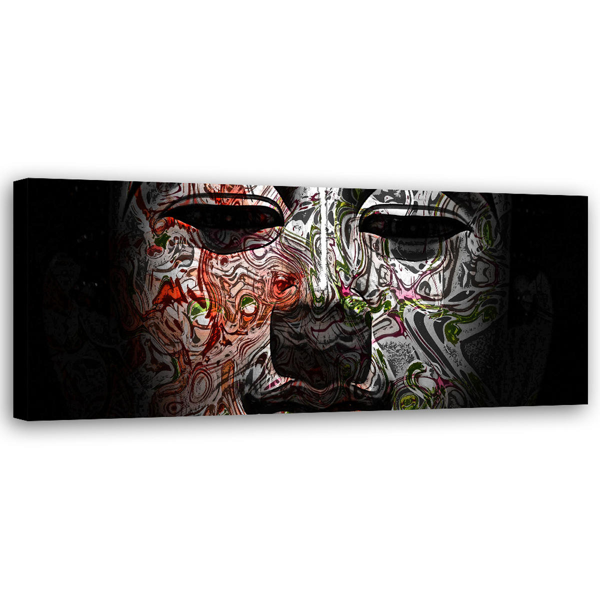 WANDBILD feng shui buddha gesicht - Grau, Textil (90/30cm) - Feeby