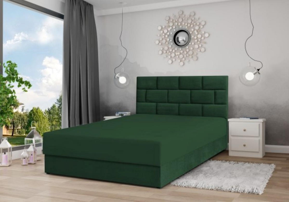 BOXBETT Majorka 120x200 cm mit Bettkasten und Matratze, grün - Grün, Holz (120/200cm) - Margaret Hadas24