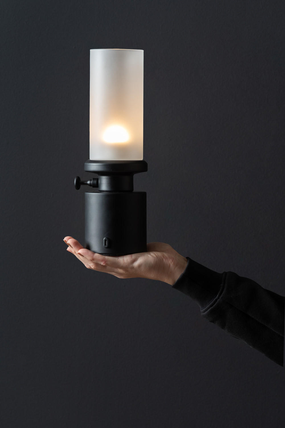 TISCHLAMPE Camp LED 7.8/7.8/29.5 cm - Schwarz, Metall (7.8/7.8/29.5cm) - Leitmotiv