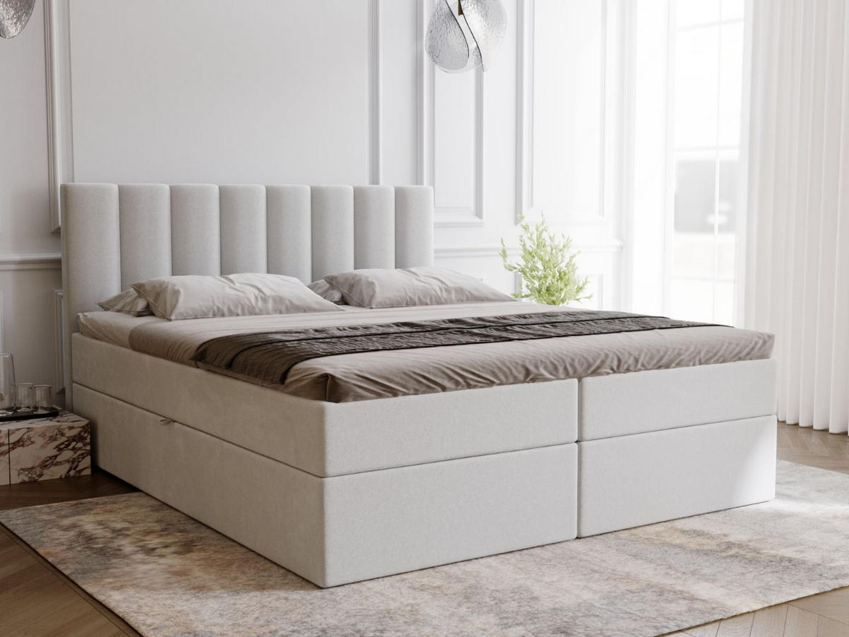 BOXBETT Mocca 180x200 Grau - Grau, Holz/Textil (180/200cm) - Graingold