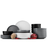 KOMBISERVICE VICTO 6 Personen 24-tlg - Schwarz/Weiß, Keramik (27/2/27cm) - KONSIMO®