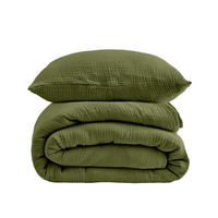 BETTWÄSCHE-SET Musselin 135x200 cm Mintgrün 2-teilig - Olivgrün, Textil (135/200cm)