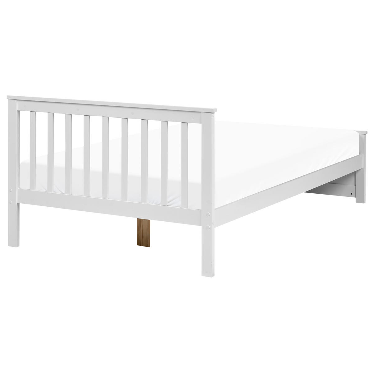 PAT cu somieră 120/200 lemn de pin alb Olendon - alb, lemn (120/200cm) - Beliani