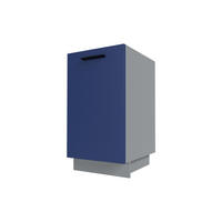 KÜCHENUNTERSCHRANK Bonn Marineblau Matt / Grau Matt 45 / 50 / 82cm - Blau/Grau, Holz/Holzwerkstoff (45/82/50cm) - Feldmann-Wohnen