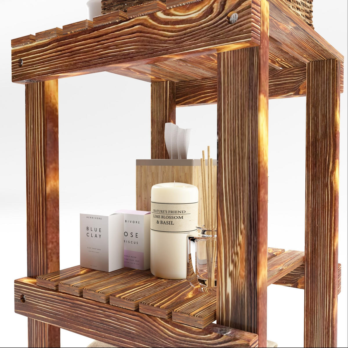 BADEZIMMERREGAL Kinnula - Dunkelbraun, Holz (30/90/30cm) - [en.casa]