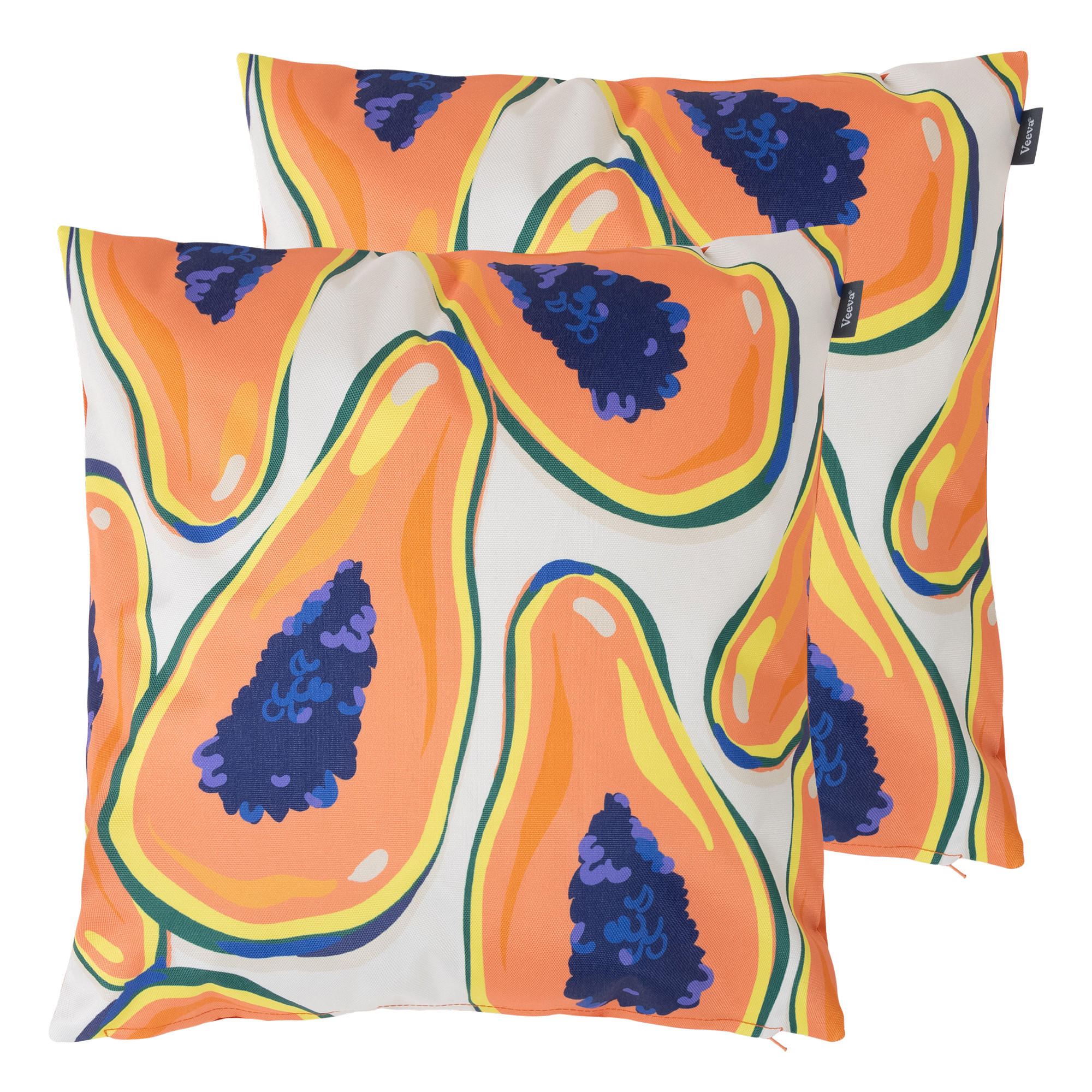 OUTDOOR-KISSEN 2er-Set - Weiß, Textil (43/43cm) - Veeva