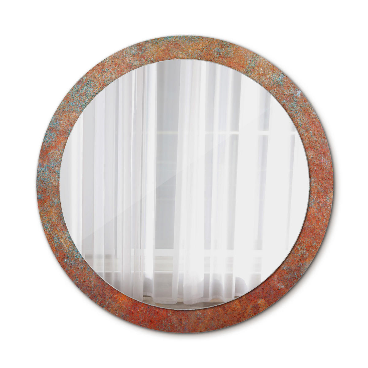 SPIEGEL Ø90 cm Rund mit Aufdruck - Orange, Glas (90/90/0.4cm) - TULUP