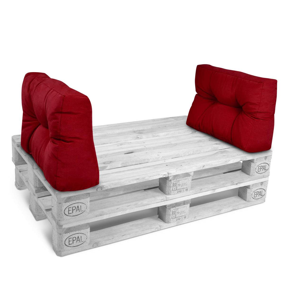 PALETTENKISSEN Eco Style Rücken 60/40/10 cm Rot (2tlg) - Rot, Textil (40/20/60cm)