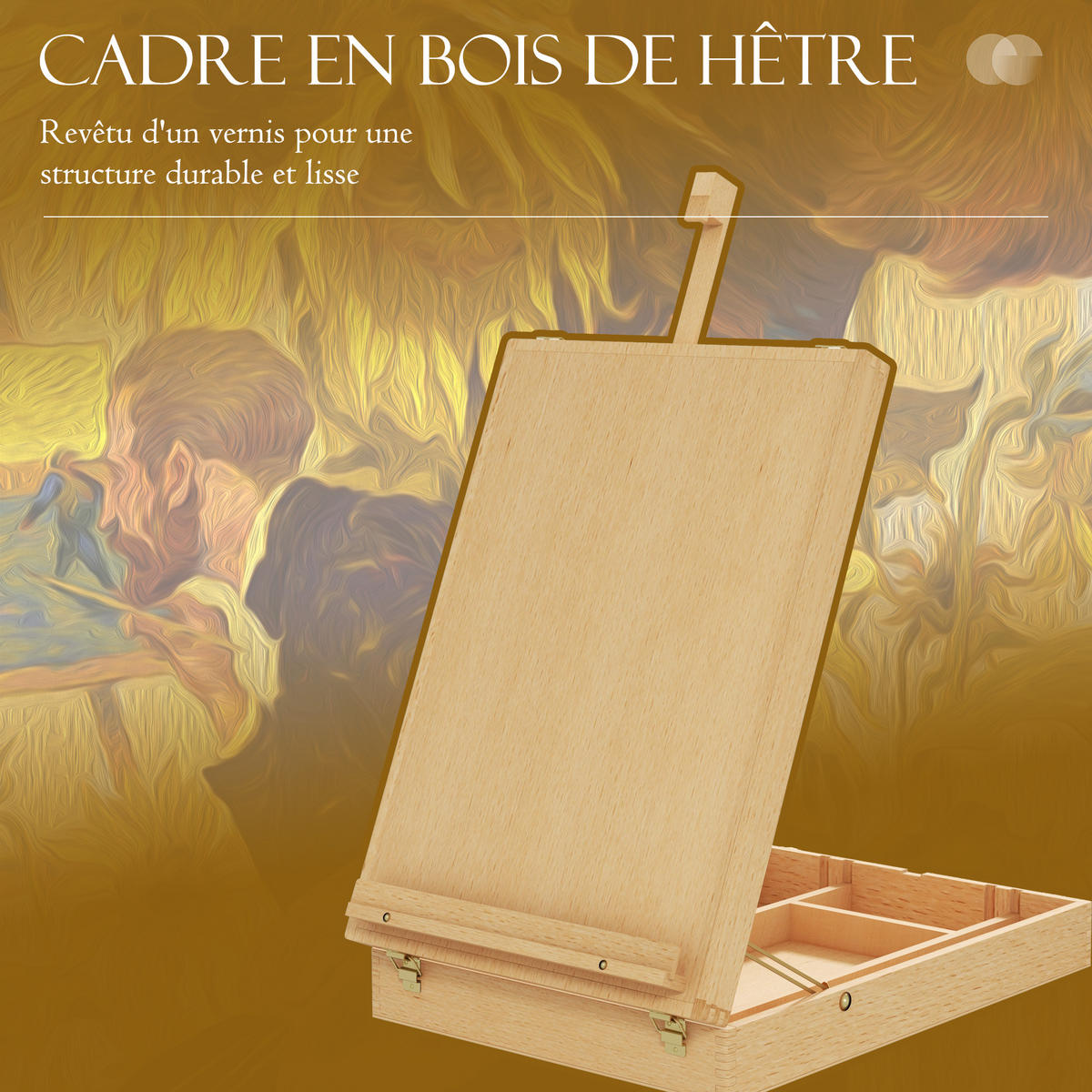 TISCH-STAFFELEI DE-16728 für Leinwände bis 61 cm, klappbar Naturholz - Naturfarben, Holzwerkstoff (41.5/74.5/27cm) - ComfortXL