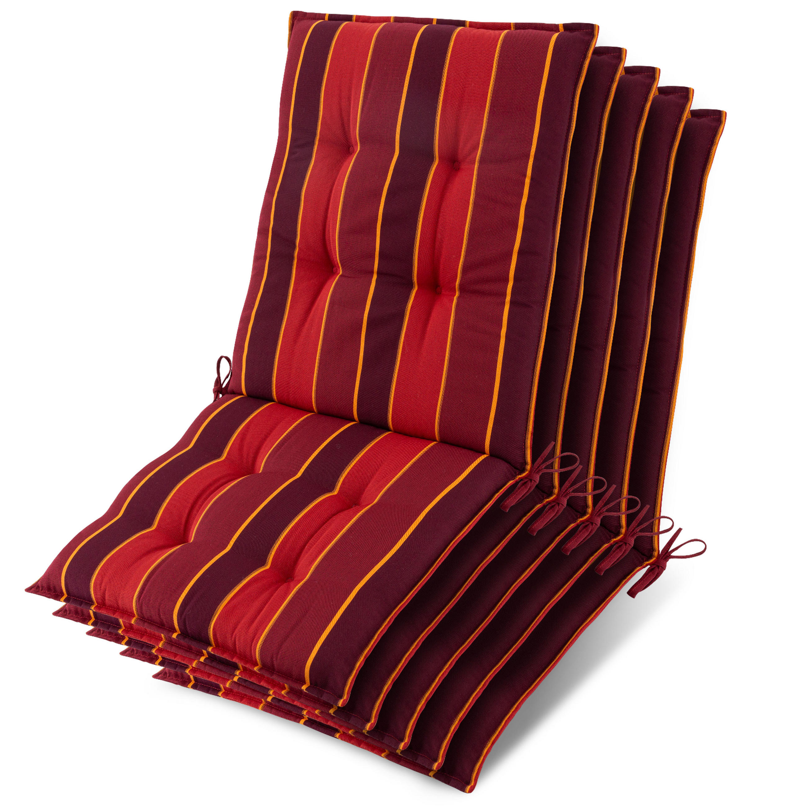 NIEDERLEHNER Sun-NL 105x50x8cm Rot-Gestreift (5tlg) - Rot, Textil (50/100cm) - Beautissu 