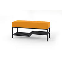 POLSTERBANK MELLO 100 Honig, Schwarzes Gestell - Schwarz/Honig, Textil/Metall (100/45/35cm) - Bettso
