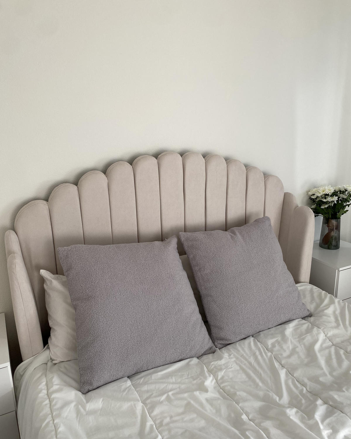 DEKOKISSEN 2er-Set Grau 45/45 cm Leuzea - Grau, Textil (45/45cm) - Beliani