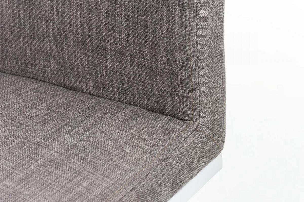 BARHOCKER 2er Set Stoff Grau - Weiß/Grau, Textil/Metall (42/86/44cm) - CLP