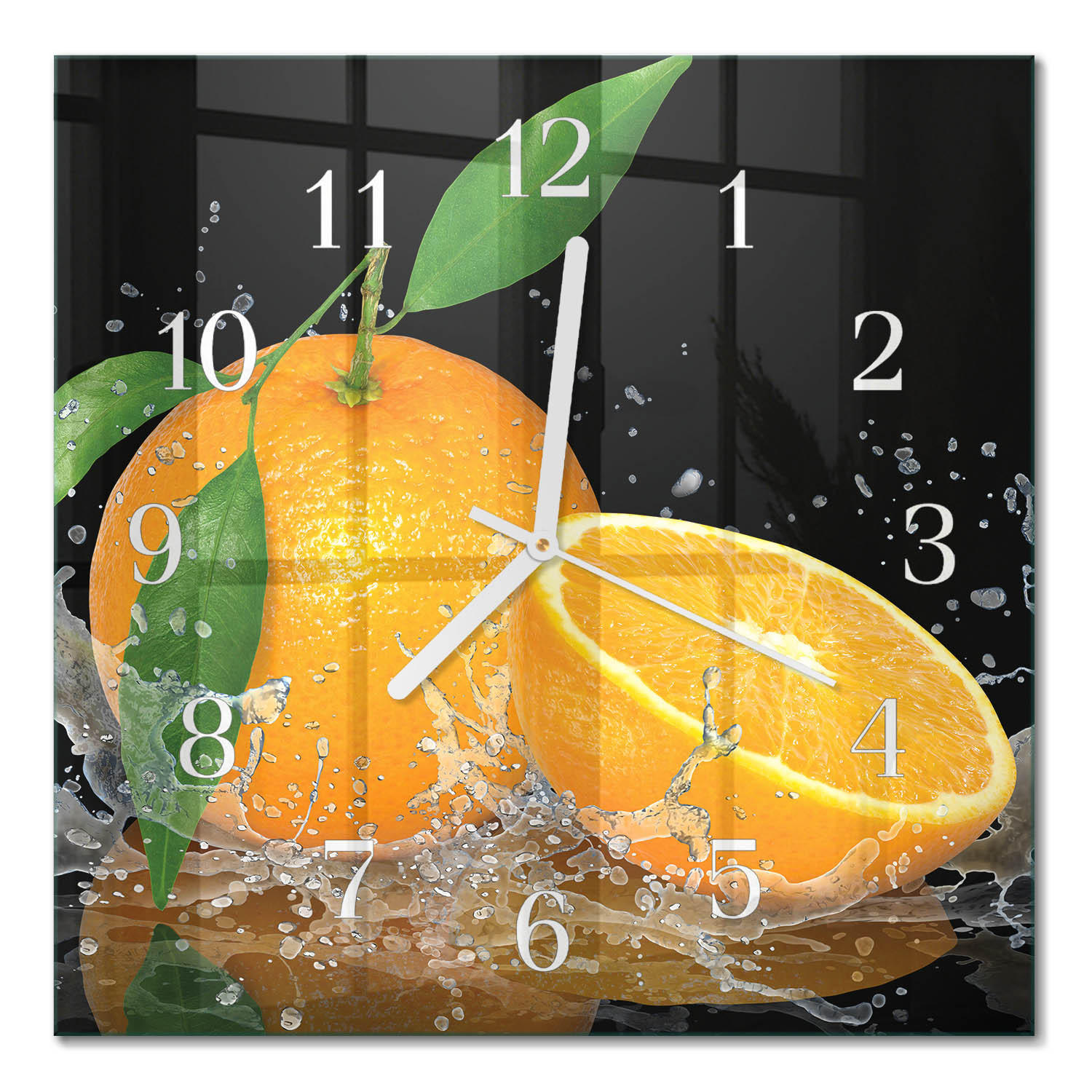 WANDUHR 30x30 cm - Orangen - Orange, Glas (30/30/0.4cm) - TULUP
