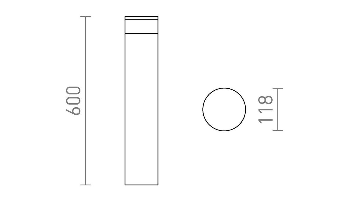 AUSSENLEUCHTE BRENDA 60 Schwarz 9 W IP65 - Schwarz, Metall (118/118/60cm) - Rendl