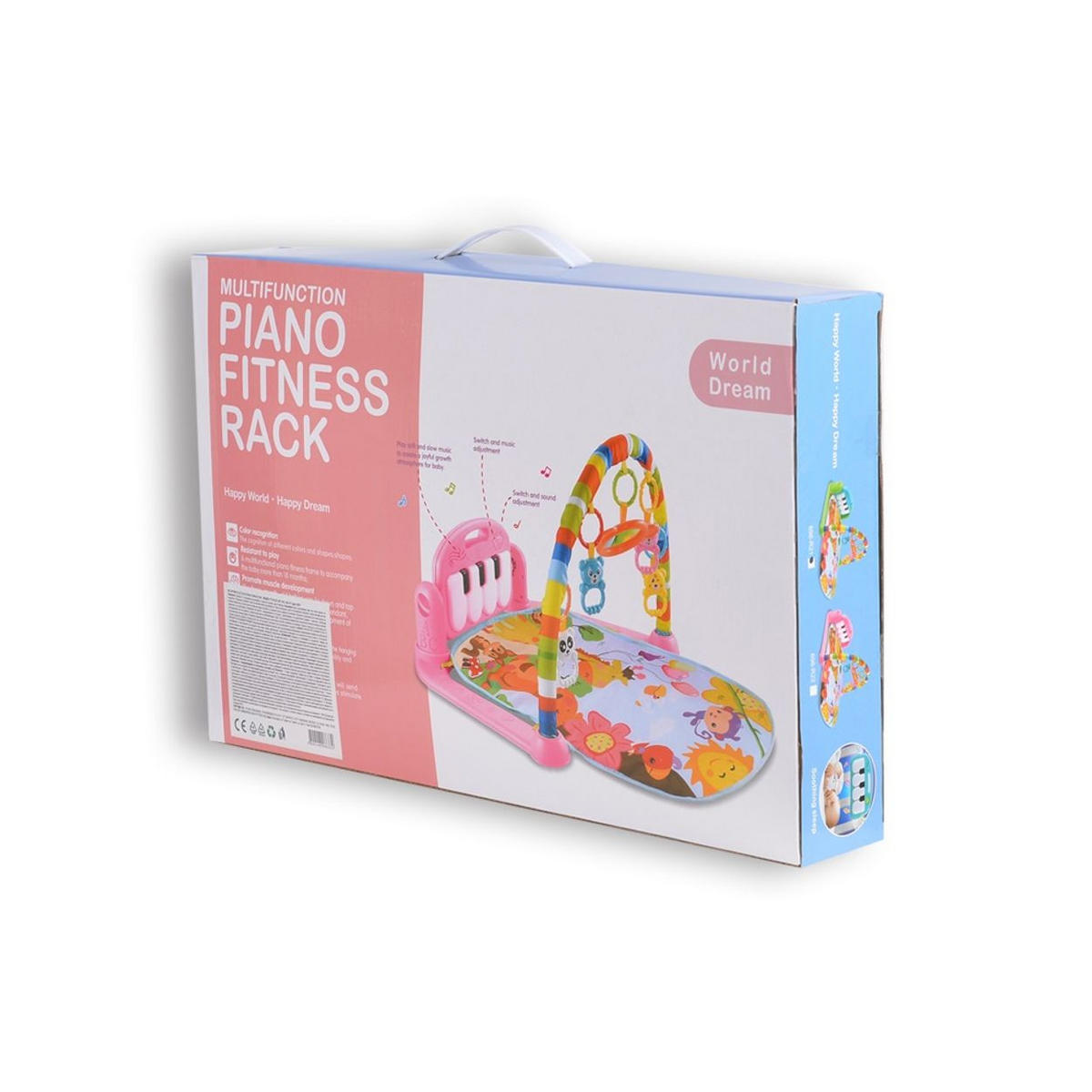 SPIELBOGEN Fitness Girl 696-R22 rosa Klaviertasten, Hängespielzeuge, Krabbeldecke, 100% Polyester - Rosa, Textil (63/50/75cm) - Moni