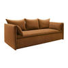 SOFA 3-Sitzer - Mit Schlaffunktion - Feincord - Terracotta - TEODORA - Braun, Textil (218/89/105cm) - Vente-Unique