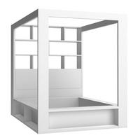 HIMMELBETT Calgary 160x200 mit aufklappbarem Lattenrost - weiß - Weiß, Holzwerkstoff (160/200cm) - QMM TraumMöbel