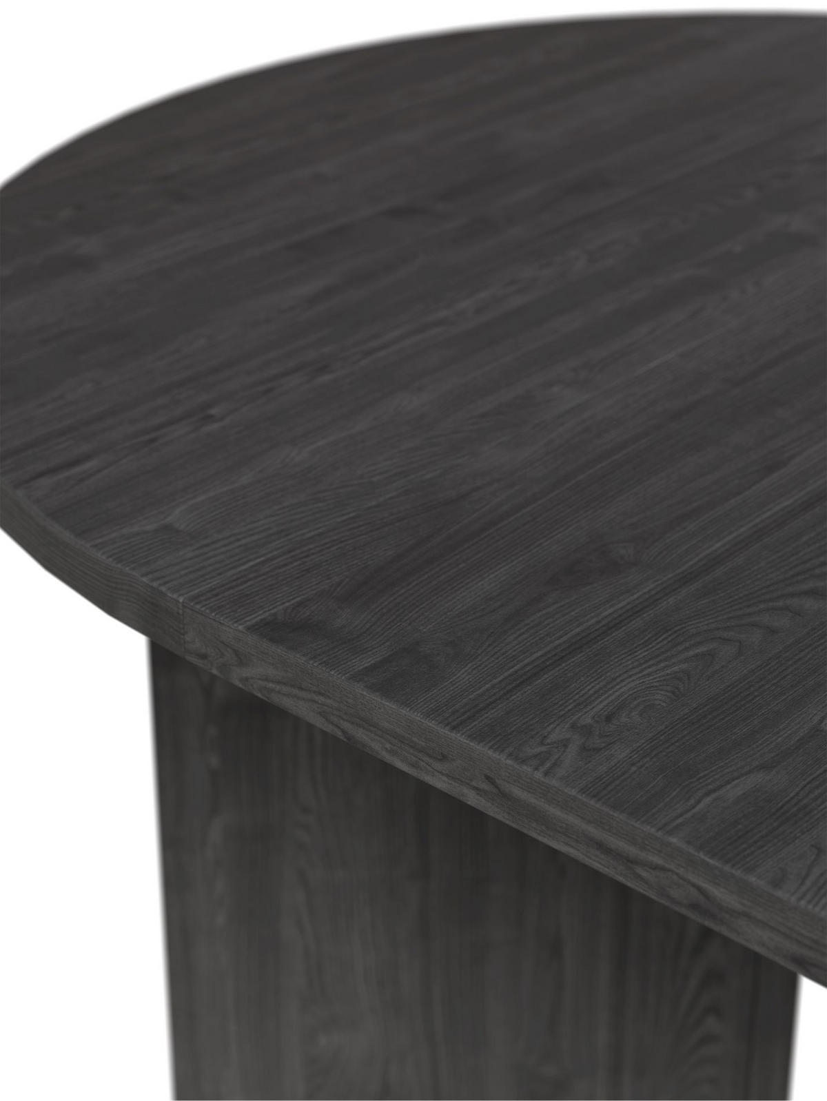 ESSTISCH Selsey Ovo rund, Holzoptik Esche Portland, ausziehbar, 110–190 × 110 cm - Schwarz, Holzwerkstoff (109.6/109.6/75cm) - Selsey