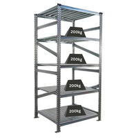 FACHBODENREGAL Proximo Stecksystem 200x90x80cm 5 Ebenen Fachlast 200 kg Beidseitig nutzbar Verzinkt - Silberfarben, Metall (90/200/80cm) - PROREGAL